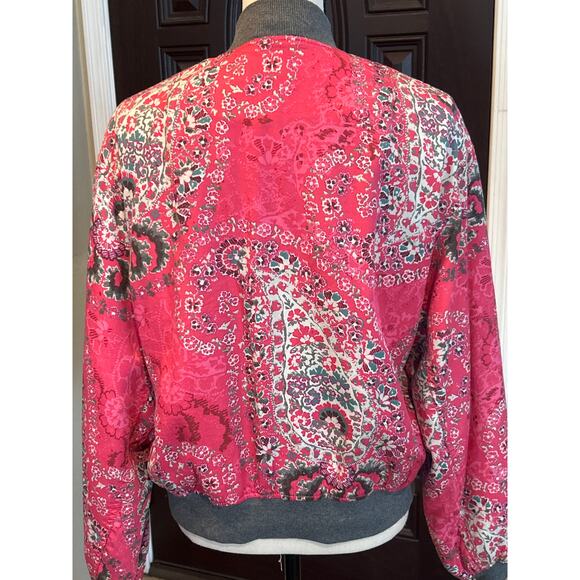 Free People Daytrip Paisley Bomber Jacket XS - Picture 4 of 8